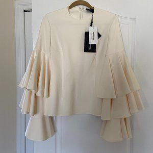 Solace London NWT Ruba Ruffle LS Top Size UK 10 / US 6